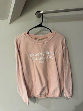 Beachy Bean Coffee Co. Pink Crewneck Sweatshirt